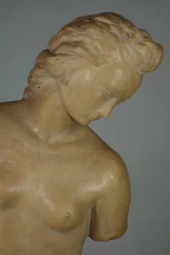Pamono Ugo Zaccagnini, Art Deco Sculpture of Nude Woman, 1930s, Earthenware><noscript><img width=