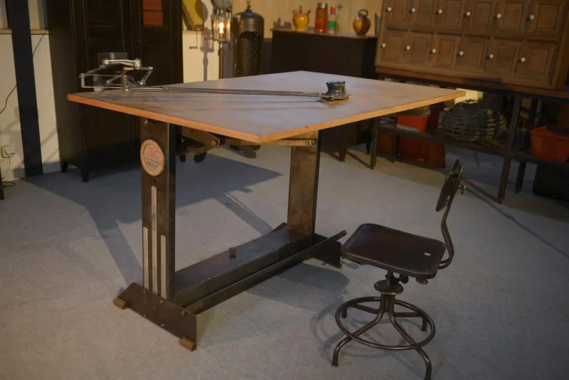 Hot Pamono Unic Paris Architect Table by Lucien Sautereau, 1950s