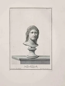 Pamono Unknown, Ancient Roman Bust, Original Etching, 18th Century> Old Masters