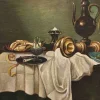 Pamono Unknown, Still Life with a Table, Oil on Canvas, 20th Century