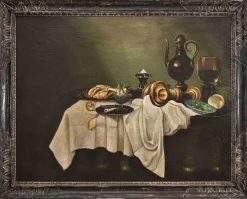 Pamono Unknown, Still Life with a Table, Oil on Canvas, 20th Century