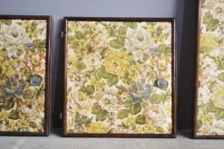 New Pamono Upholstered Doors in Floral Fabric, 1950s, Set of 5