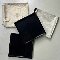 Pamono Urushi Lacquer Black Tray, Japan, 1890s><noscript><img width=