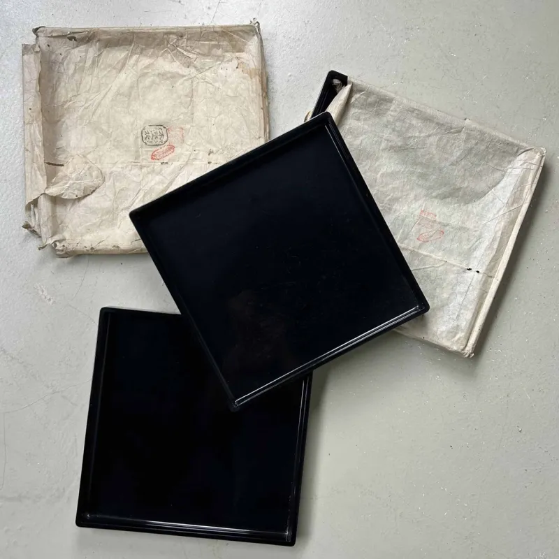 Pamono Urushi Lacquer Black Tray, Japan, 1890s> Trays