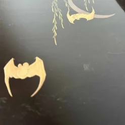 Hot Pamono Urushi Lacquerware Bat and Moon Tray, 1890s