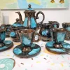 Pamono Vallauris Tea Set, 1930s, Set of 15> Coffee & Tea Service