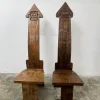 Pamono Vallazza Interlocking Thrones in Wood by Luciano Bertolotto, 1970s, Set of 2> Living Room Sets