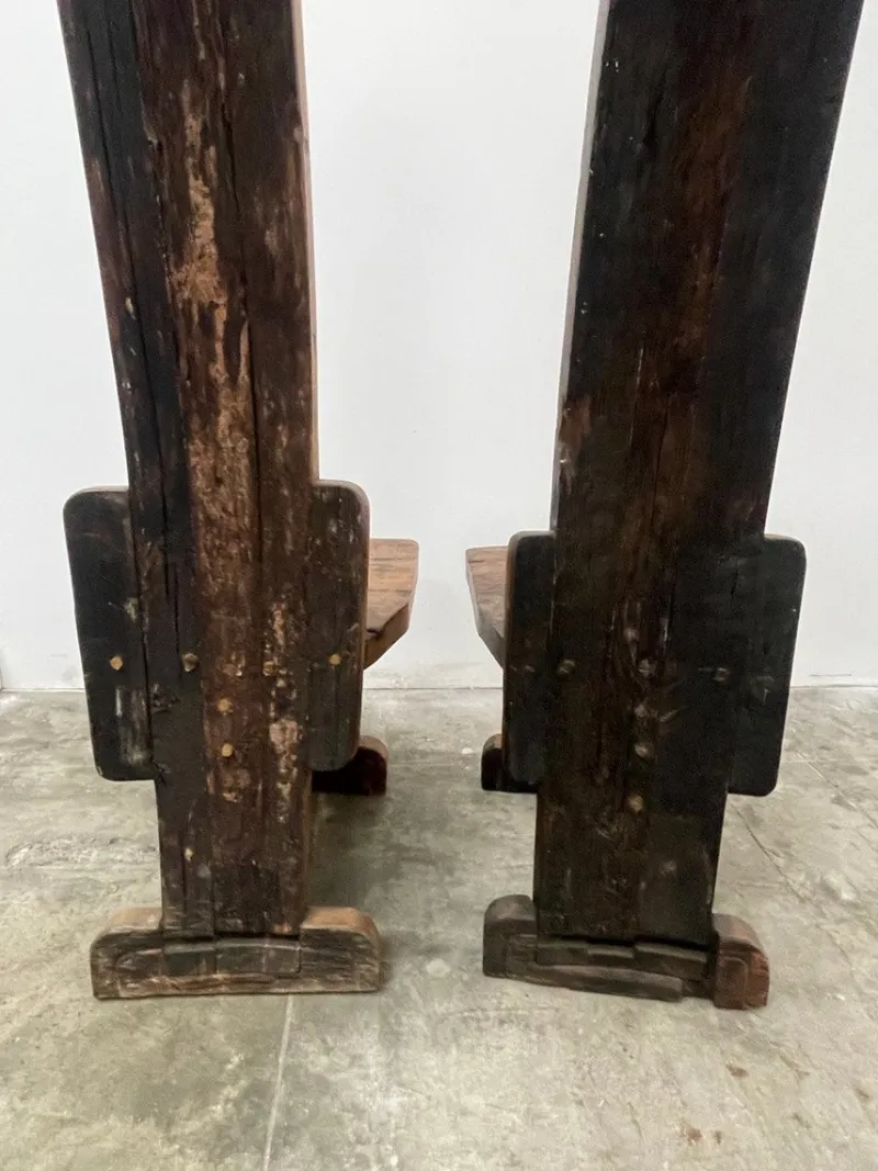 Pamono Vallazza Interlocking Thrones in Wood by Luciano Bertolotto, 1970s, Set of 2> Living Room Sets