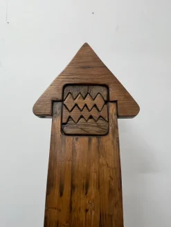 Pamono Vallazza Interlocking Thrones in Wood by Luciano Bertolotto, 1970s, Set of 2><noscript><img width=