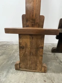 Pamono Vallazza Interlocking Thrones in Wood by Luciano Bertolotto, 1970s, Set of 2><noscript><img width=