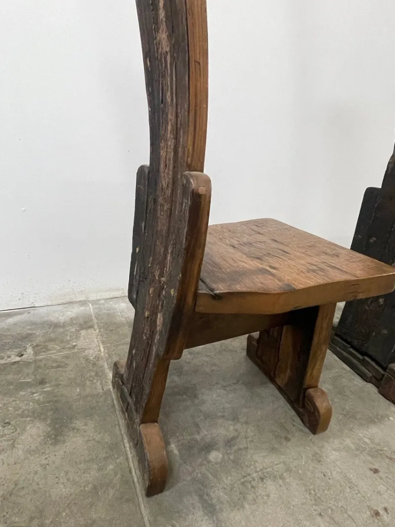 Pamono Vallazza Interlocking Thrones in Wood by Luciano Bertolotto, 1970s, Set of 2> Living Room Sets