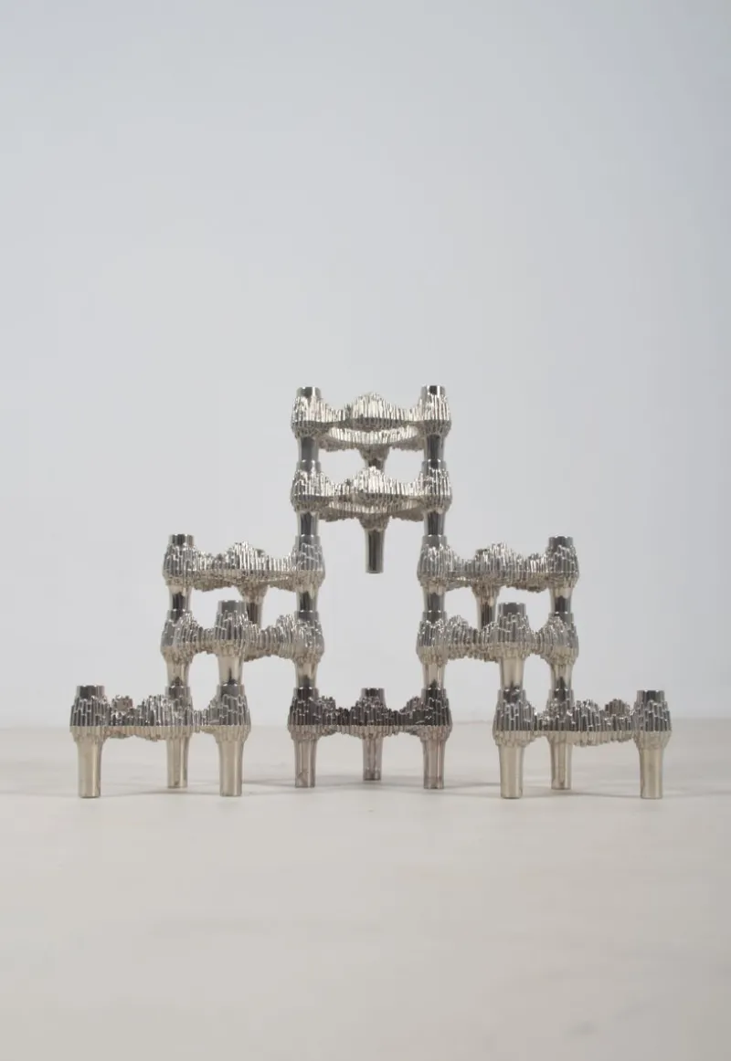 Pamono Variomaster Candleholders by Stoffi and Nagel for Quist, 1970s, Set of 9> Candleholders