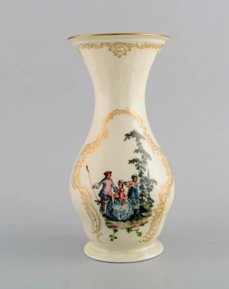 Pamono Vase and Butter Tray in Hand Painted Porcelain from Rosenthal, Set of 2> Trays