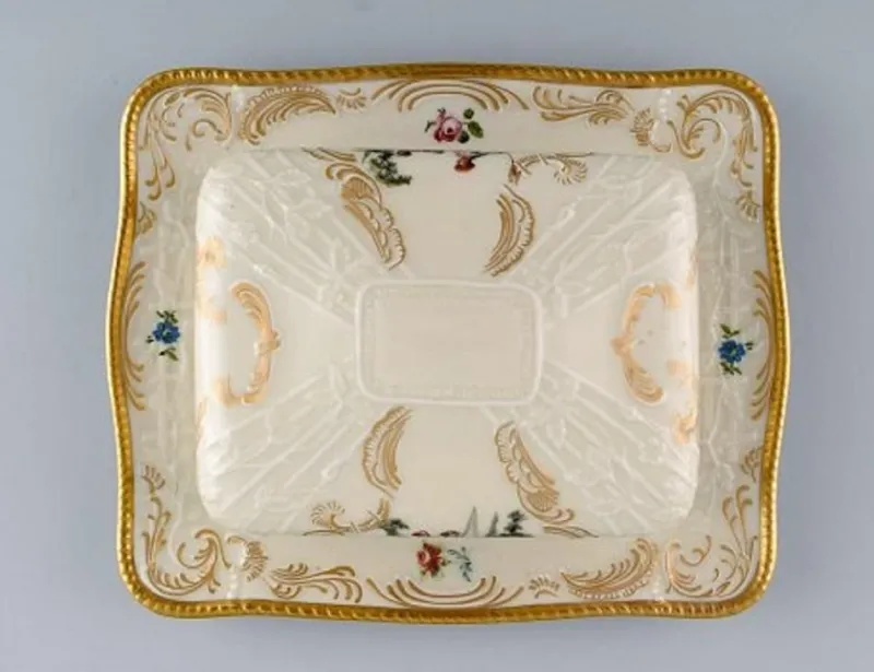Pamono Vase and Butter Tray in Hand Painted Porcelain from Rosenthal, Set of 2> Trays