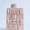 Pamono Vase Have a Nice Day Small Opale by Lentiez> Tabletop
