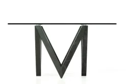 Pamono Vega Dining Table in Black Slate and Glass Design by Joaquín Moll for Meddel
