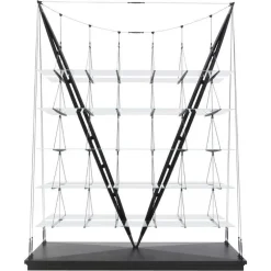 Clearance Pamono Veleiro Bookcase in Black Stained Wood by Franco Albini for Cassina