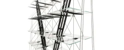 Clearance Pamono Veleiro Bookcase in Black Stained Wood by Franco Albini for Cassina