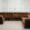 Pamono Velvet Sectional Sofa, Sweden, 1970s, Set of 7> Couches & Sofas
