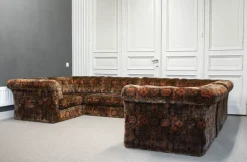 Pamono Velvet Sectional Sofa, Sweden, 1970s, Set of 7> Couches & Sofas