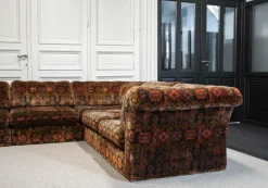 Pamono Velvet Sectional Sofa, Sweden, 1970s, Set of 7><noscript><img width=