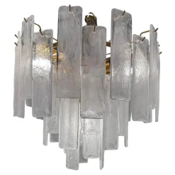 Pamono Veneered-White Listelli Alabastro Chandelier by Simoeng> Ceiling Lights