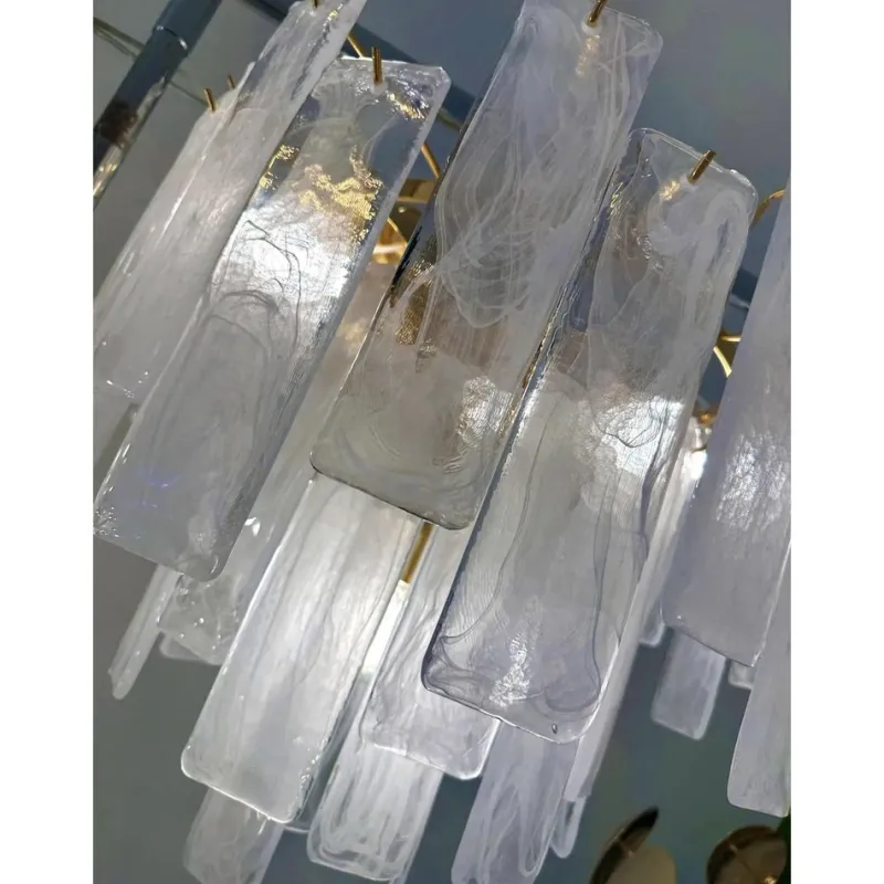 Pamono Veneered-White Listelli Alabastro Chandelier by Simoeng> Ceiling Lights