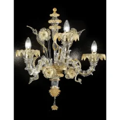 Pamono Venetian Ca Rezzonico Murano Glass Gold Wall Sconce by Simoeng> Wall Lights & Sconces