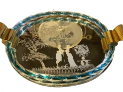 Online Pamono Venetian Etched Mirror Murano Glass Tray