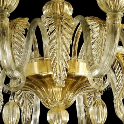 Hot Pamono Venetian Gold Chandelier with Big Leaves by Simoeng