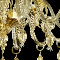 Hot Pamono Venetian Gold Chandelier with Big Leaves by Simoeng