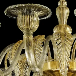 Hot Pamono Venetian Gold Chandelier with Big Leaves by Simoeng