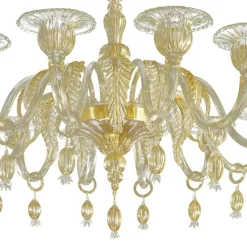 Hot Pamono Venetian Gold Chandelier with Big Leaves by Simoeng