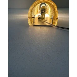 Pamono Venetian Gold Graniglia Murano Glass Wall Sconce by Simoeng, Set of 2><noscript><img width=