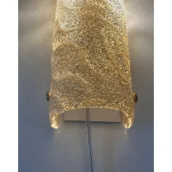 Pamono Venetian Gold Graniglia Murano Glass Wall Sconce by Simoeng, Set of 2><noscript><img width=