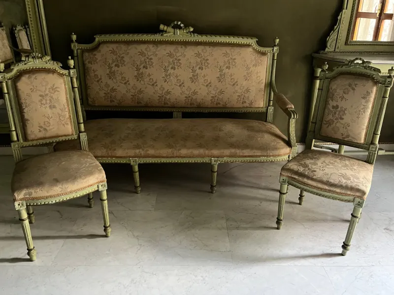 Pamono Venetian Living Room Set, Early 1900s, Set of 9> Living Room Sets