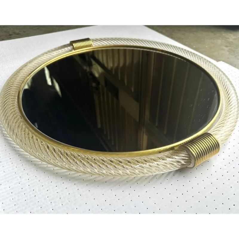 Hot Pamono Venetian Round Murano Glass Wall Mirror by Simoeng