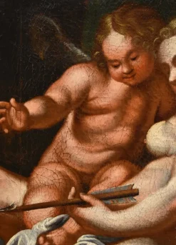 Pamono Venetian School Artist, Venus & Cupid, 1700, Oil on Canvas, Framed><noscript><img width=