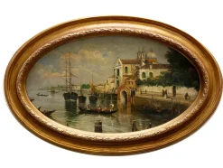 Pamono Venice - Italian Landscape Oil on Canvas Painting> Old Masters