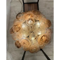 Pamono Venied-Brown Disks Murano Glass Flush Mount by Simoeng><noscript><img width=