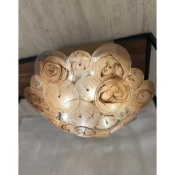 Pamono Venied-Brown Disks Murano Glass Flush Mount by Simoeng><noscript><img width=