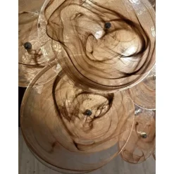 Pamono Venied-Brown Disks Murano Glass Flush Mount by Simoeng><noscript><img width=