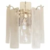 Best Pamono Venied-White Alabaster Strips Listelli Murano Glass Wall Sconce