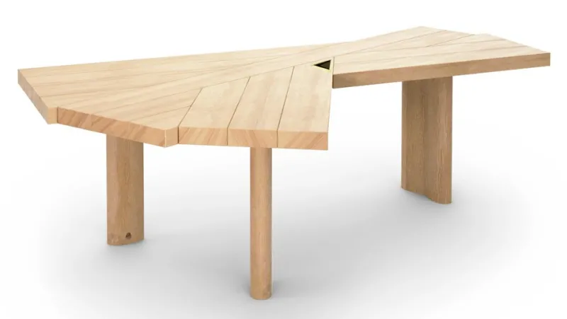 Hot Pamono Ventaglio Natural Oak Worktable by Charlotte Perriand for Cassina