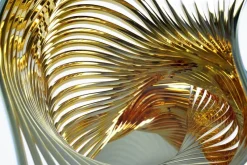 Pamono Vertigo Gold Side Table in 24k Gold-Plated Inox and Glass by Barberini & Gunnell><noscript><img width=