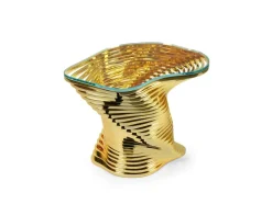 Pamono Vertigo Gold Side Table in 24k Gold-Plated Inox and Glass by Barberini & Gunnell><noscript><img width=