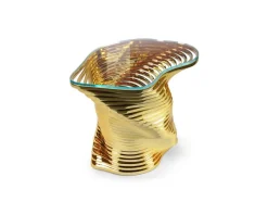 Pamono Vertigo Gold Side Table in 24k Gold-Plated Inox and Glass by Barberini & Gunnell><noscript><img width=