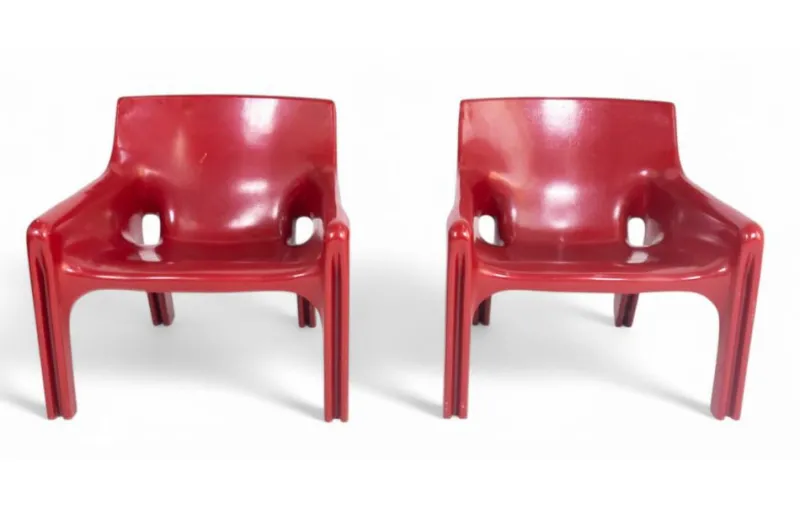 Pamono Vicario Armchairs by Vico Magistretti for Artemide, 1970s> Lounge Chairs & Armchairs