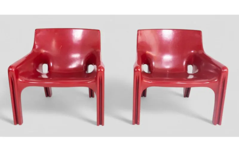 Pamono Vicario Armchairs by Vico Magistretti for Artemide, 1970s> Lounge Chairs & Armchairs