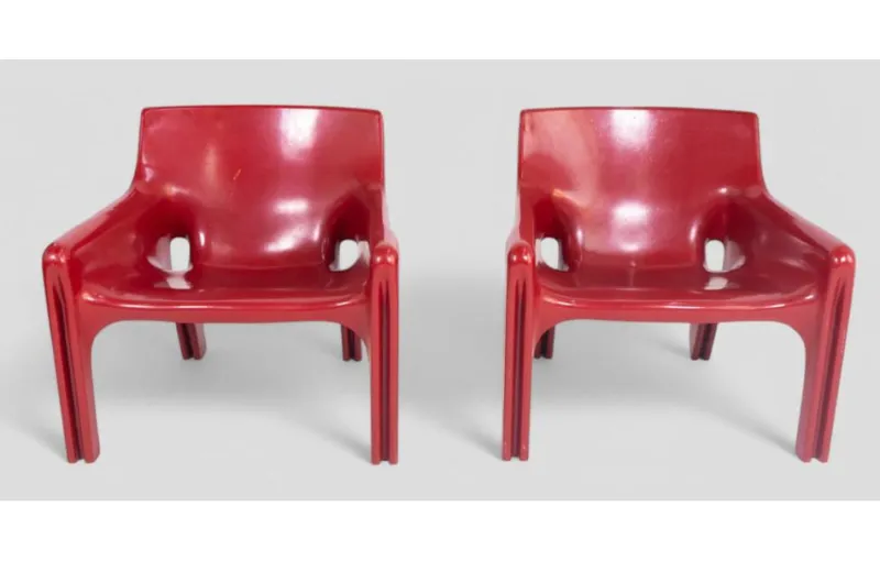 Pamono Vicario Armchairs by Vico Magistretti for Artemide, 1970s> Lounge Chairs & Armchairs